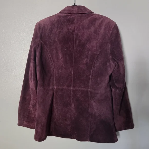 St. John Bay Women’s Vintage Genuine Leather Purple Sueded Jacket. Sz M Western - Picture 2 of 8